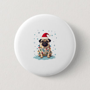 Pug-Hund Weihnachten Männer Frauen (3) Button