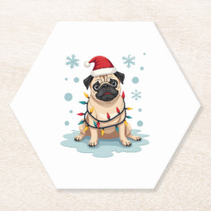 Pug-Hund Weihnachten Männer Frauen Untersetzer