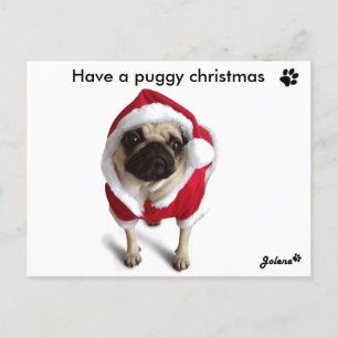 Pug Jolene kerstkaarten Feiertagspostkarte