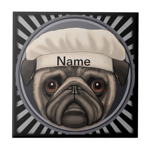 Pug Koch Fliese (Vorderseite)