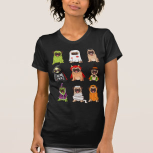 Pug-Kollektion Glücklicher Pugoween-Halloween-Spoo T-Shirt