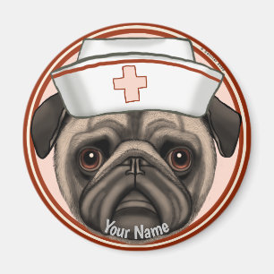 Pug Krankenschwester  Magnet