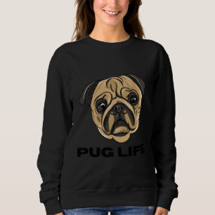 Pug Leben - Süßes Pug Gesicht Cartoon Sweatshirt