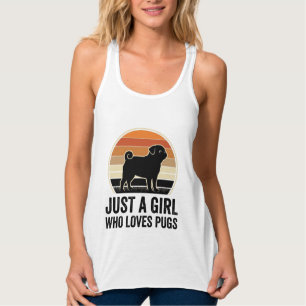 Pug Liebhaber Vintage Nur Ein Mädchen Hund Shirt D