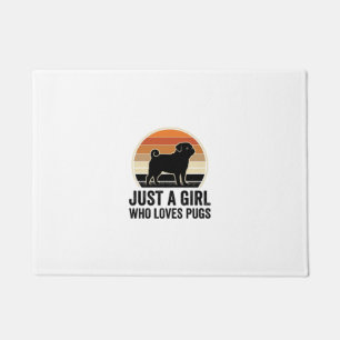 Pug Liebhaber Vintage Nur Ein Mädchen Hund Shirt D Fußmatte