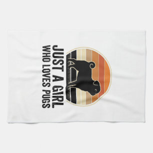 Pug Liebhaber Vintage Nur Ein Mädchen Hund Shirt D Geschirrtuch