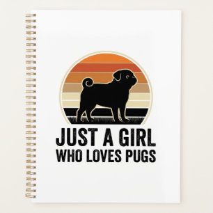 Pug Liebhaber Vintage Nur Ein Mädchen Hund Shirt D Planer