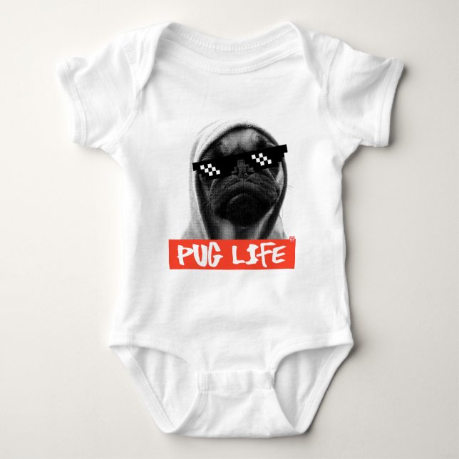 Pug Life Baby Strampler (Vorderseite)