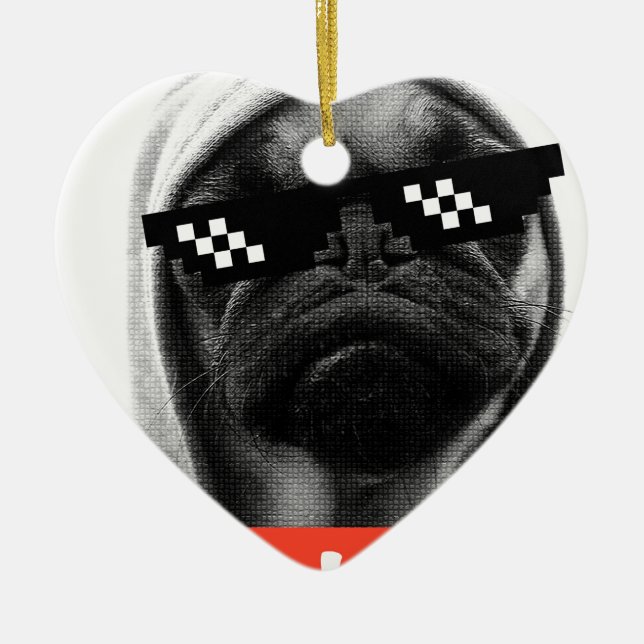 Pug Life Keramik Ornament (Vorne)