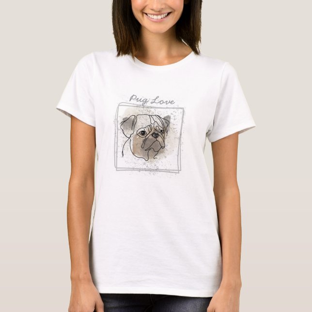 Pug Love face 3 T-Shirt (Vorderseite)