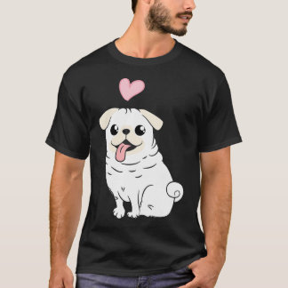 Pug-Mama - Design mit abgenutzter Silhouette einer T-Shirt