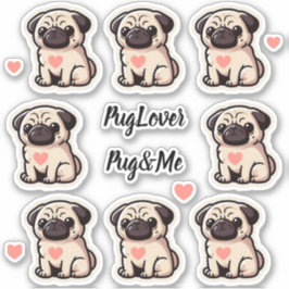 Pug&Me Set of Stickers Aufkleber