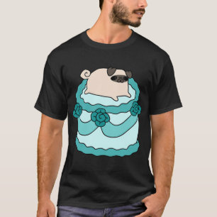 Pug mit Geburtstagskuchen T-Shirt