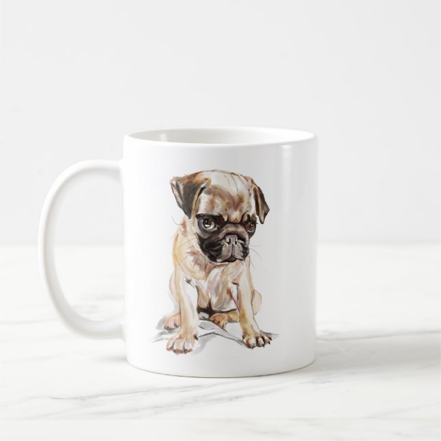 Pug Mug – Süße Hundemutter-Kaffeetasse als Geschen Kaffeetasse (Links)