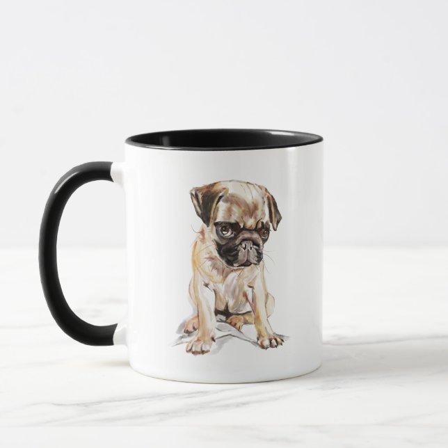 Pug Mug – Süße Hundemutter Latte Tasse Geschenk (Links)