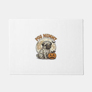 Pug-Mummy-Halloween-Vintage-Hunde-Shirt-Design_1 Fußmatte