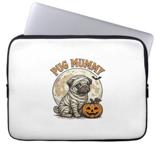 Pug-Mummy-Halloween-Vintage-Hunde-Shirt-Design_1 Laptopschutzhülle