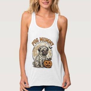 Pug-Mummy-Halloween-Vintage-Hunde-Shirt-Design_1 Tank Top