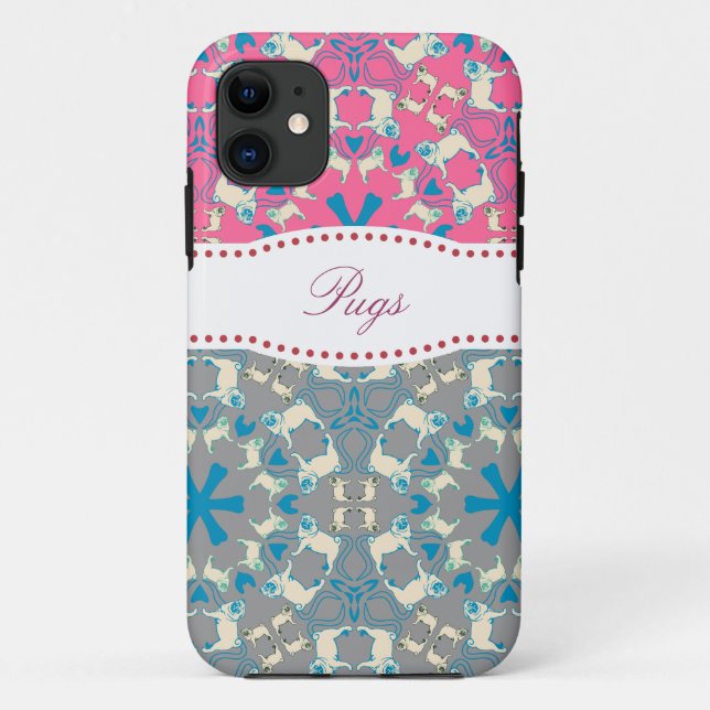 Pug-Muster-Etasche Case-Mate iPhone Hülle (Rückseite)