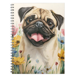 Pug Notebook – Watercolor Notizblock