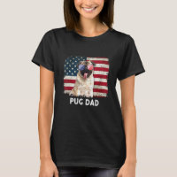 Pug Papa Amerikanische Flagge Der 4. Juli