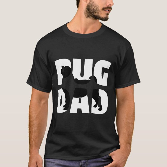 Pug Papa Pug Geschenk Vater Hund Papa Tee (Vorderseite)