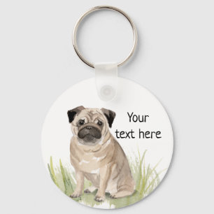 Pug Personalised Keyring Schlüsselanhänger