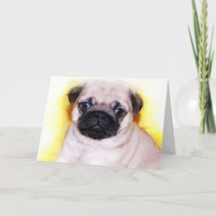 Pug Puppy greeting card Karte