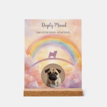 Pug Rainbow Bridge Memorial Acrylic Sign Pet Loss