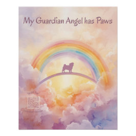 Pug Rainbow Bridge Memorial Art Print QR Music Poster