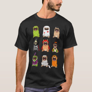 Pug-Sammlung Happy Pug-o-ween Halloween Gruselige T-Shirt