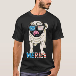 Pug-Shirt Geschenk Männer Frauen Kinder Merica Hun T-Shirt