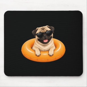 Pug-Sommer-Shirt Süßer Hund Pool Float Mousepad