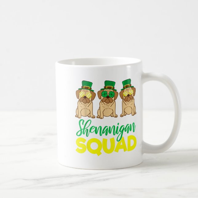 Pug Squad Funny Lucky St Patricks Day 2020 Team Gr Kaffeetasse (Rechts)