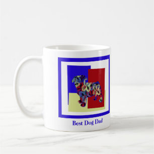 Pug Süßer Hund Silhouette TRBY Vatertag  Kaffeetasse