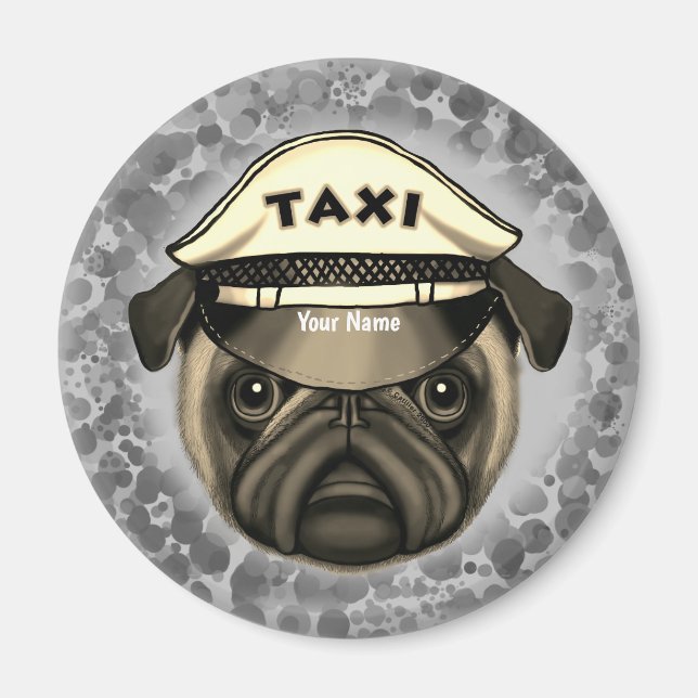 Pug Taxi  Magnet (Vorne)