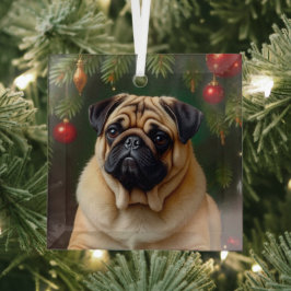 Pug Urlaub Ornament Aus Glas