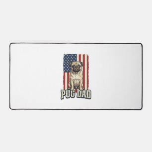 Pug-Vater patriotisches Vintage-Gravur-Hunde-Shirt Schreibtischunterlage