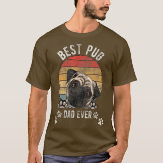 Pug Vintage Retro Gifts - Best Pug Dad Ever - Dog  T-Shirt