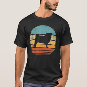 Pug Vintage Silhouette 60S 70S Retro Gifts Dog Lov T-Shirt
