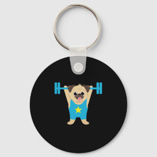 Pug Weight Lifting Funny Dog Lover Workout Fitness Schlüsselanhänger
