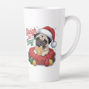 Pug-Weihnachtstasse – Den ganzen Tag durch die Geg Milchtasse