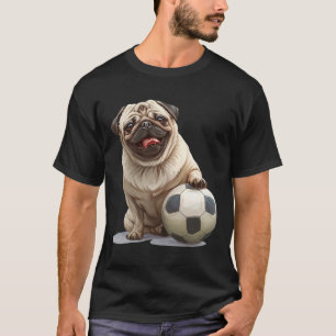 Pug-Welpen-Fußball-Mannschaft Sportsteam Tier Männ T-Shirt