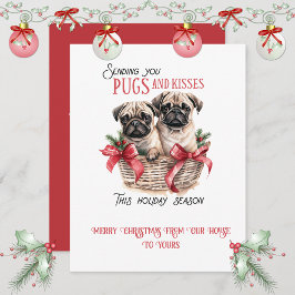 Pug Whimsical Christmas | Feiertagskarte