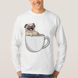 Pug with Cup of Coffee T-Shirt