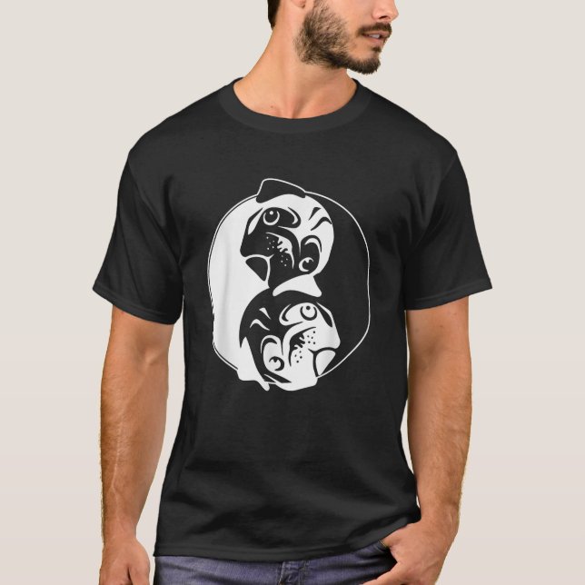 Pug Yin Yang Pugs Owner Dog Breed Animal Lover Pet T-Shirt (Vorderseite)