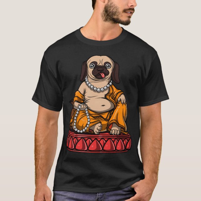 Pug-Zen-Meditation T-Shirt (Vorderseite)