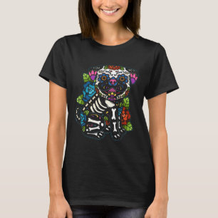 Pug Zucker Schädel Mexiko Hund Calavera Dia De Los T-Shirt