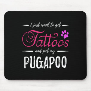 Pugapoo Dog Lover Tattoo Funny Dog Mama Geschenk I Mousepad