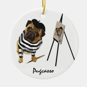 Pugcasso Verzierung Keramikornament